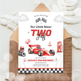 Convites Two Fast Race Car Boy 2nd Birthday Invitation