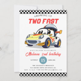 Convites Two Fast Race Car Boy 2nd Birthday Party