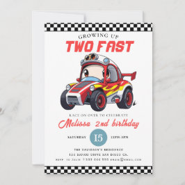 Convites Two Fast Race Car Boy 2nd Birthday Party