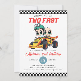 Convites Two Fast Race Car Boy 2nd Birthday Party