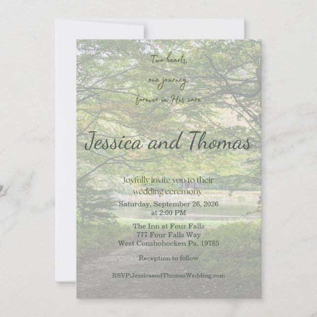 Convites Two Hearts One Journey Photo Wedding Invitation (Frente)
