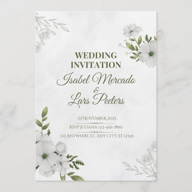 Convites Two Hearts, One Journey Wedding Invitation  (Frente)