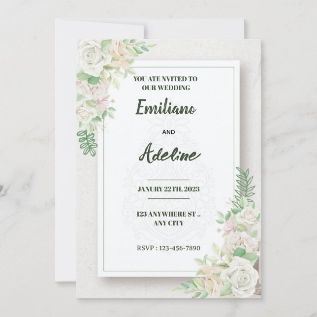 Convites Two Hearts, One Love (Frente)