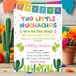 Convites Two Litlle Muchachos Invitation Twins Baby Shower
