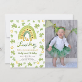 Convites Two Lucky St Patrick's 2nd Birthday Invitation