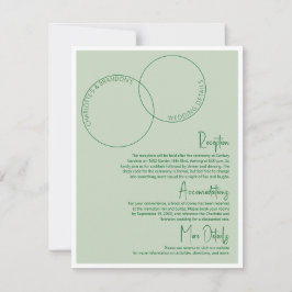 Convites Two Rings Wedding Details Card