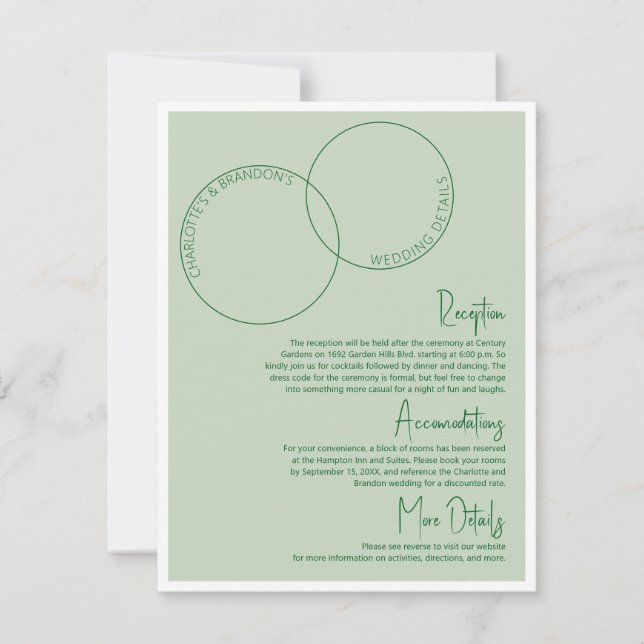 Convites Two Rings Wedding Details Card (Frente)