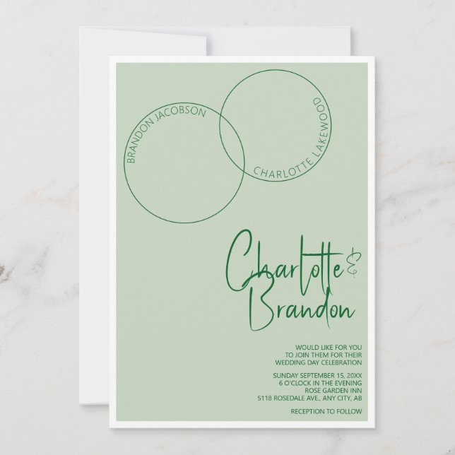 Convites Two Rings Wedding Invitation (Frente)