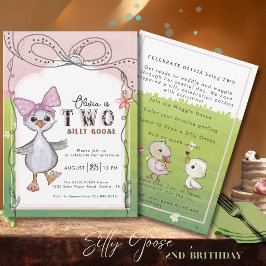 Convites Two Silly Goose 2nd Birthday Invitation