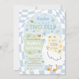 Convites Two Silly Goose 2nd Birthday Party Spring Birthday