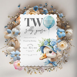 Convites Two Silly Goose Boy 2nd Birthday  Invitation