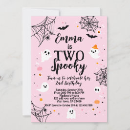 Convites Two Spooky Pink Halloween