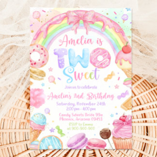 Convites Two Sweet Birthday Invitation, 2nd Birthday Invite