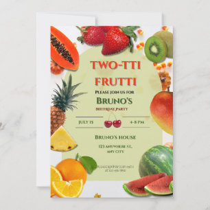 Convites Two-tti Frutti Aniversário com Tema de Frutas