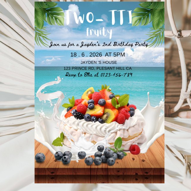 Convites Two-TTI Frutti Boy 2nd Birthday Party (Criador carregado)