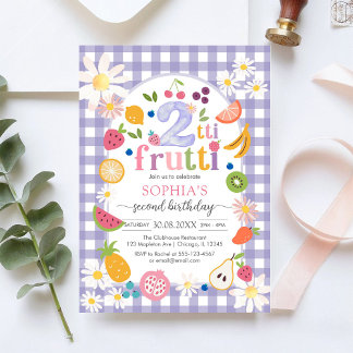 Convites Two-tti Frutti Twotti Fruit Tropical 2nd Birthday 