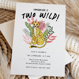 Convites Two Wild Party Animals Cheetah Kids Birthday Party