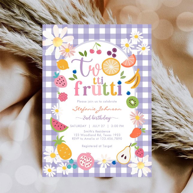 Convites Twotti Frutti 2nd Birthday Invitation (Criador carregado)
