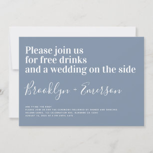 Convites Typografia Engraçada Casamento Azul