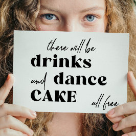 Convites Typografia engraçada Casamento preto e branco