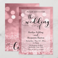 Typografia Negra e Casamento Glitter Bokeh Dourado