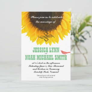 Convites Typografia Sunflower Modern Weds