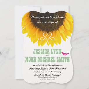 Convites Typografia Sunflower Modern Weds