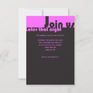 Convites TYPOGRAPHY Bar Bat Mitzvah Party Neon