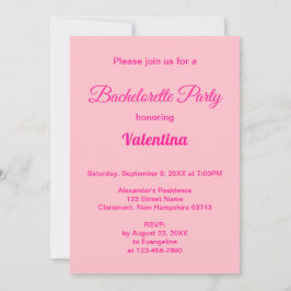 Convites Typography Style Pink Bachelorette Party