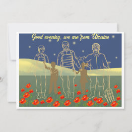 Convites Ucrânia boa noite pessoas amarelas e azuis