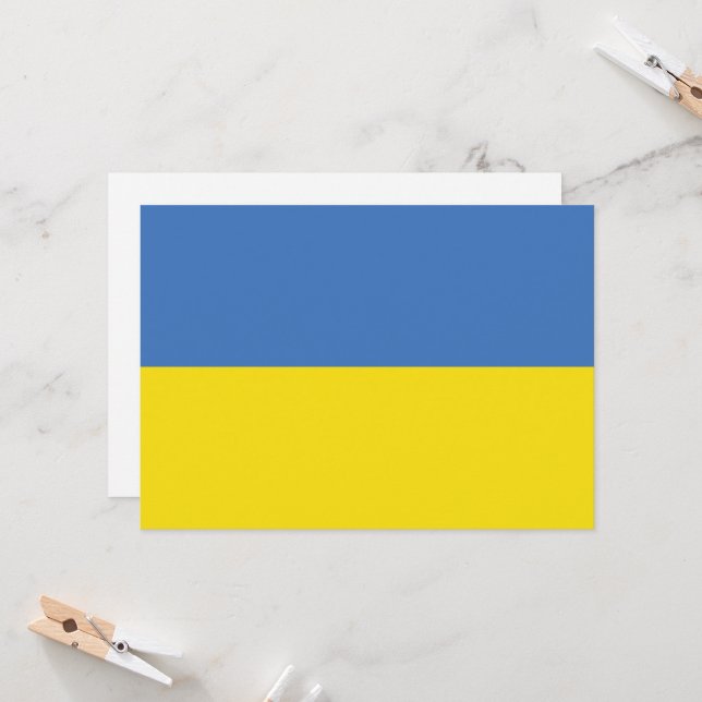 Convites Ucrânia Flag, Ucraniano Slava Ucraniano С л в а У  (Frente/Verso In Situ)