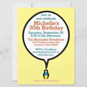 Convites Ucraniana - Conversação - Sra. Penguin Personaliza