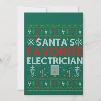 Convites Ugly Electrician Xmas Gift Santa Loves Electrician