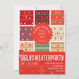 Convites Ugly Sweater Gingerbread Knit Christmas Party