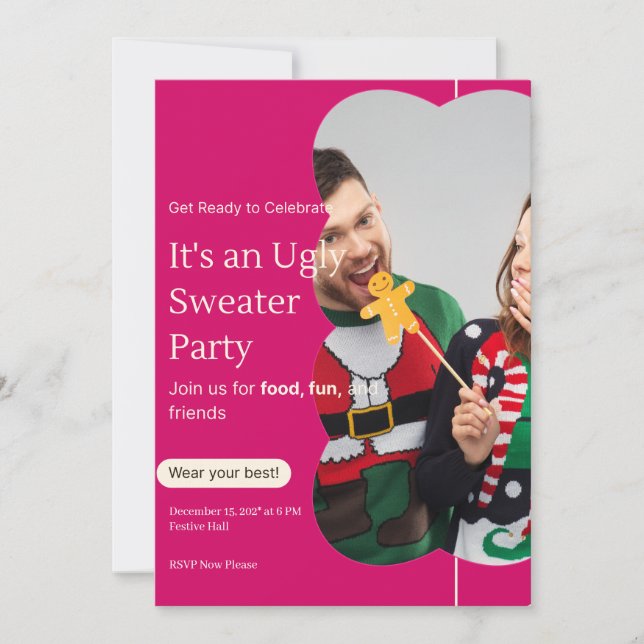 Convites Ugly Sweater Party (Frente)