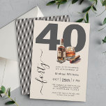 Convites Uísque e Cigarros Festa aniversário de 40 anos Mas<br><div class="desc">Um convite de festas de aniversário de 40 anos masculino para preparar seus convidados para uma festa memorável, este design personalizado apresenta uma inscrição ousada com 40 anos, juntamente com um roteiro escrito à mão que solta quarenta ao longo do lado. Uma garrafa de uísque, vidro despejado e gráfico de...</div>