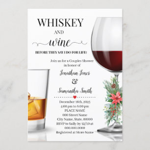 Convites Uísque e vinho antes de eu fazer chá de Natal