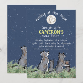 Convites Uivando para a Festa do Lobo da Lua Celebração Per