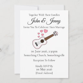 Convites Ukulele Casamento Convocando Músicos De Jogadores