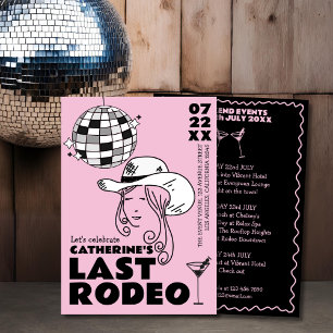 Convites Última Bachelorette Desenhada de Rodeio Cowgirl