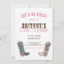 Convites Última Bachelorette Rodeo Pink Cowgirl