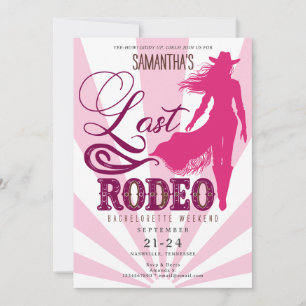 Convites Última Bachelorette Rodeo Pink Cowgirl Nash Bash