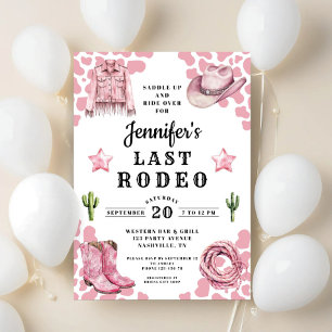 Convites Última Bachelorette Rosa Moderna
