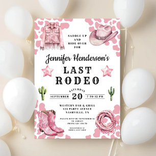 Convites Última Bachelorette Rosa Moderna