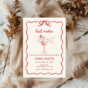 Convites Última Bachelorette Vermelha desenhada Pelos Rodei