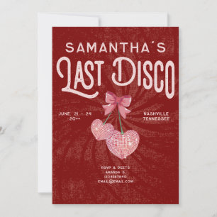 Convites Última Bola de Disco Colette Cherry Red Bacheloret