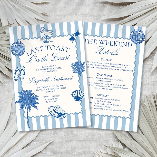 Convites Última Brinde Desenhada à Mão na Bachelorette Cost (Criador carregado)