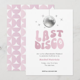 Convites Última Disco, festa de solteira de disco retrô