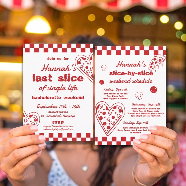 Convites Última Fatia do Fim de Semana da Bachelorette de V (Criador carregado)