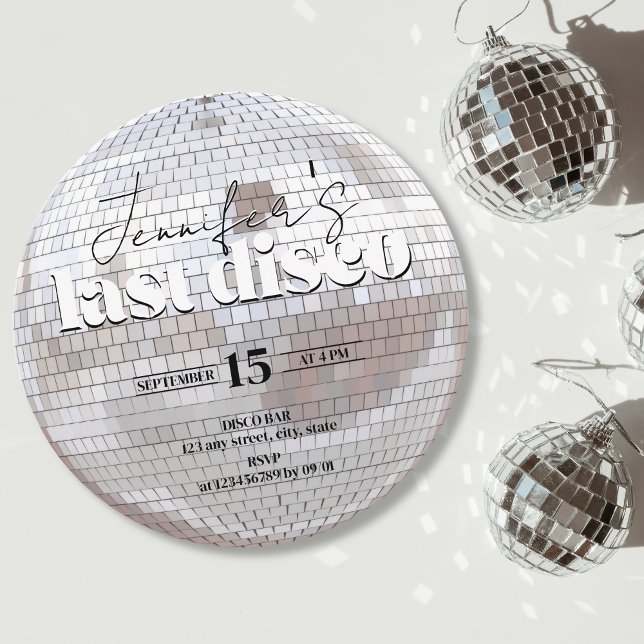 Convites Última Festa de solteira de Dança Disco 70s (Last Disco Bachelorette Party Invitation)